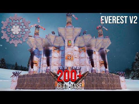 EVEREST V2 - OFFLINE MONSTER with 14 BUNKERS for CLANS 200+ROCKETS [rust base design]