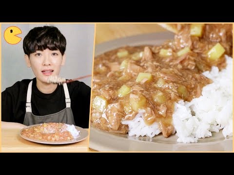 전자렌지 불고기 참치 덮밥