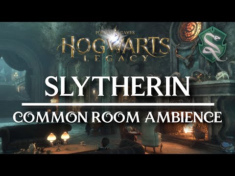 🐍 Slytherin Common Room Ambience | 3 Hours of Hogwarts Legacy Calming and Cozy Music and Fireplace