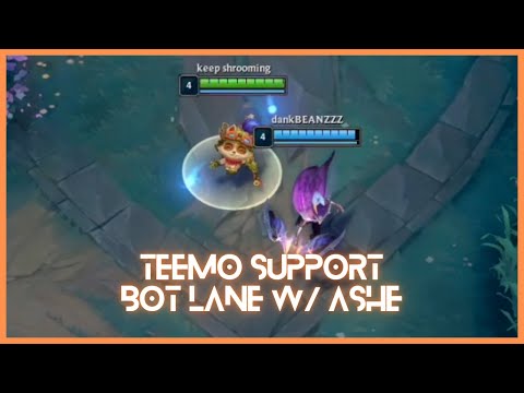 Teemo Support + Ashe = BOT LANE DIFF! (FULL GAME)