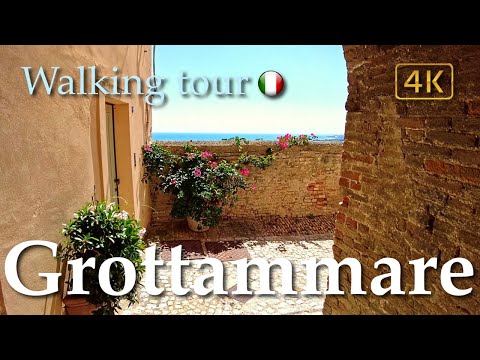 Grottammare (Marche) , Italy【Walking Tour】History in Subtitles - 4K