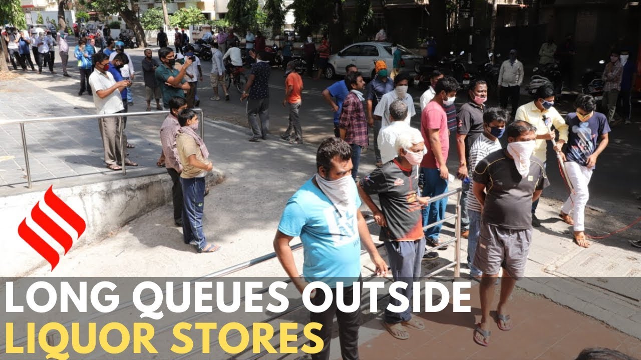 Long queues outside liquor stores after lockdown 3.0 relaxation