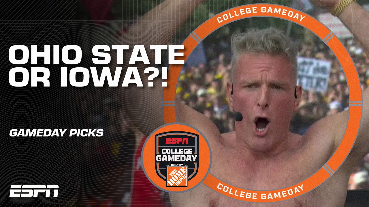 PAT MCAFEE TAKES HIS SHIRT OFF?! 😂 Ohio State-Iowa picks | College GameDay