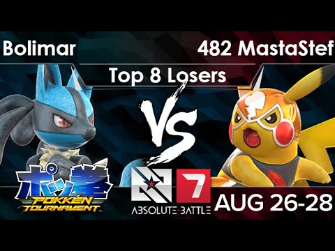 AB7 - Bolimar (Lucario) vs 482 MastaStef (Pika Libre) Top 8 Losers - Pokken