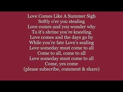 Love Comes Like A Summer Sigh Little Tycoon Waltz Spenser Lyrics Words sing along music song 1886