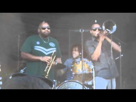 Trombone Shorty jams with Rashawn Ross at Randalls Island on 9/18/11