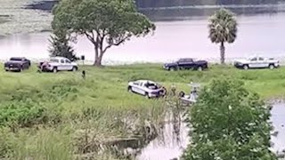 Manhunt in Umatilla after a chase and crash into a lake.