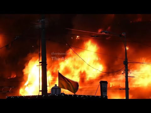 Fires burn in Kyiv after Russia pounds the Ukrainian capital with missiles and drones