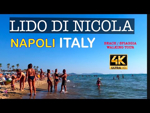 Giugliano in Campania, Lido di Nicola  Beach walking tour, Italy 🇮🇹 4K