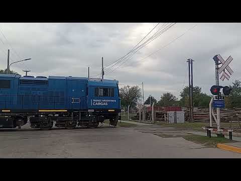 CRRC maniobras en Justo Daract+ fonoluminosas GRSA en funcionamiento. Argentina Railroad Crossing