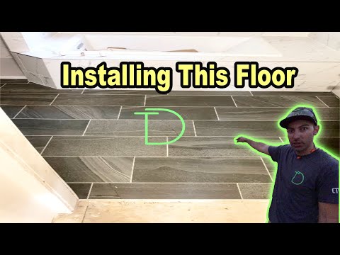 New Construction Bathroom Floor 12x24 porcelain Install