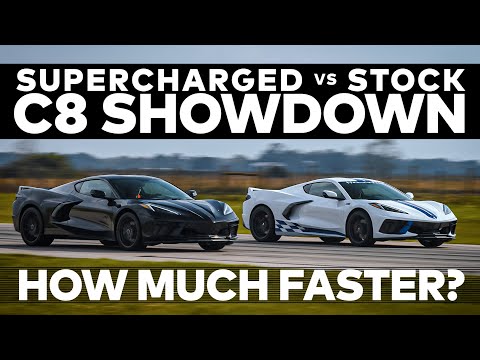 Hennessey Supercharged H700 C8 Corvette VS Stock C8 // DRAG + ROLL RACE COMPARISON