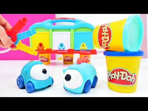 Spielspaß mit Play Doh. Wir machen aus Knete ein blaues Monsterauto. Basteln für Kinder mit Nicole
