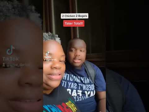 Darius tells Mom that he wants 2 Chickens 2 Bagels Tater Tots for Dinner.