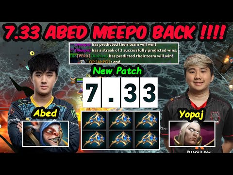 GUESS WHO BACK TO META !! Abed Meepo 7.33 NEW PATCH vs Yopaj Invoker Dota 2 pro Gameplay