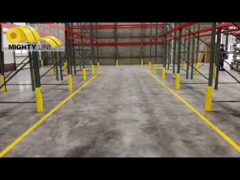 Mighty Line Floor Tape Before and After Video - Mighty Line Floor Tape Applied In Warehouse