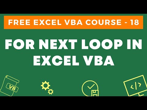 Free Excel VBA Course 18 FOR NEXT Loop in Excel VBA