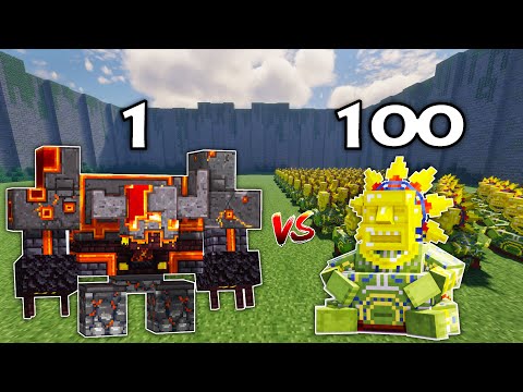 Netherite Monstrosity Vs 100 Barako the Sun Chief |Minecraft|