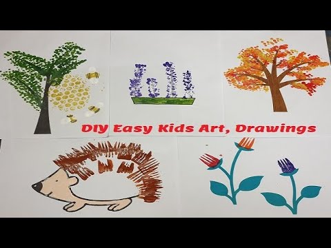 DIY easy kids art drawings, easy painting, DRAWING TRICKS FOR KIDS, fun with kids, Drawing for kids,