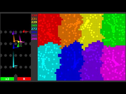 Multiply or Release 4 - with 8 colors | Battle In Algodoo