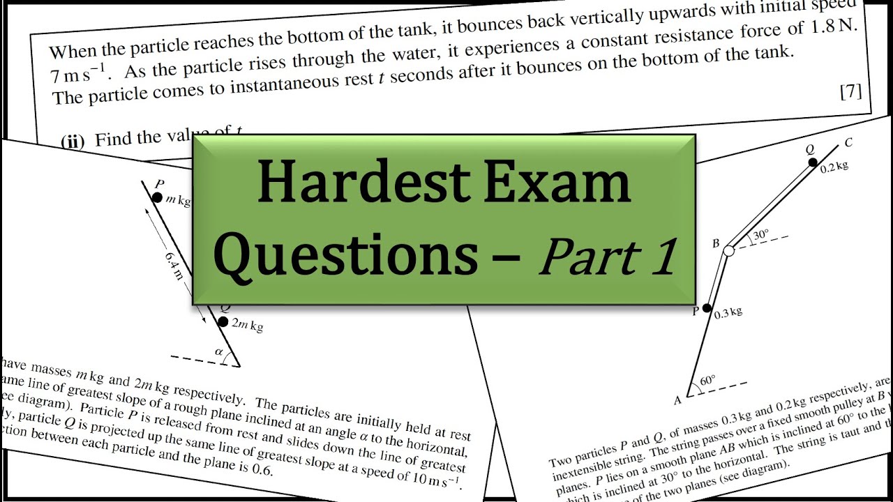 Watch video Hardest Exam Questions | CIE A-Level Maths | Mechanics | Part One Now Hardest Exam Questions | CIE A-Level Maths | Mechanics | Part One