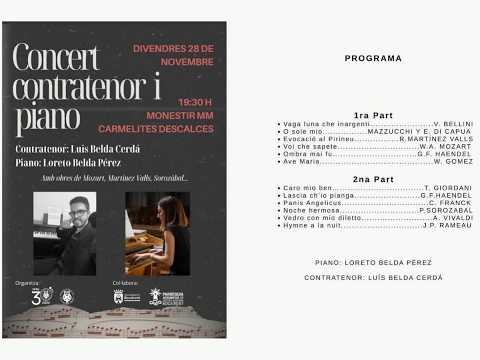 Concierto Sopranista & Piano. Bocairent, 28 Nov 2025