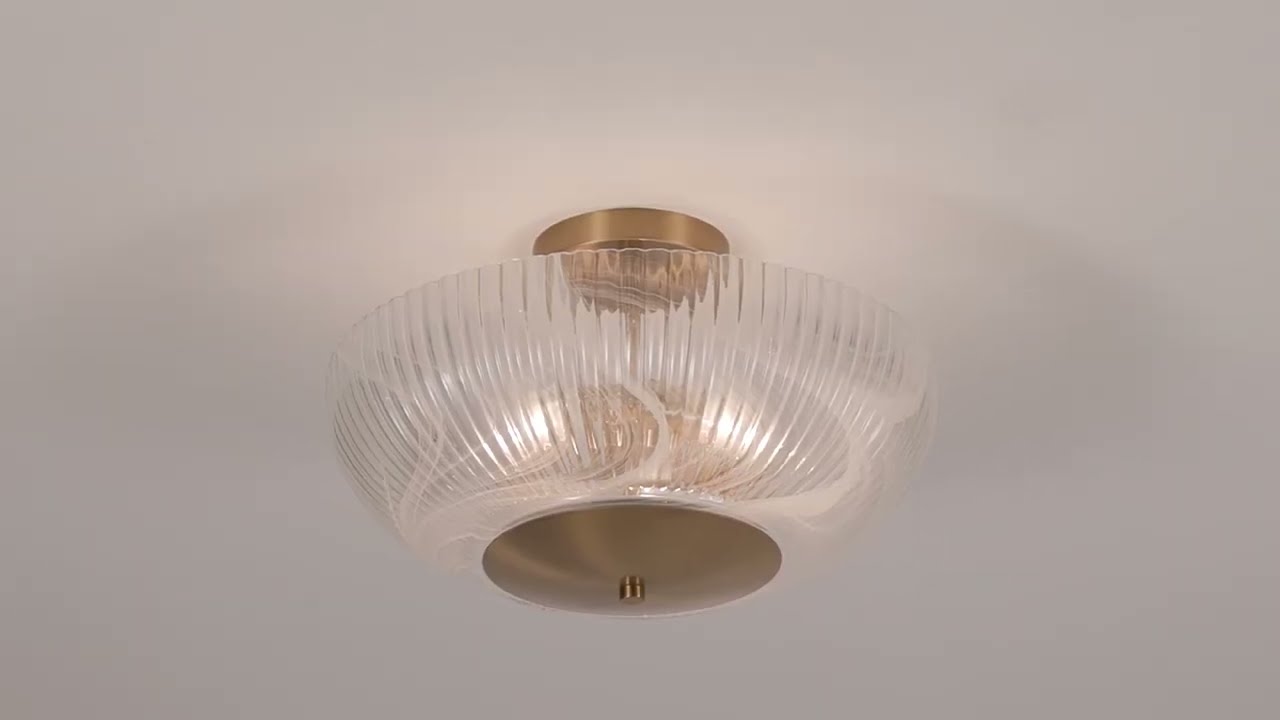 Video 1 Watch A Video About the Possini Euro Molini Warm Brass Bowl 3 Light Ceiling Light