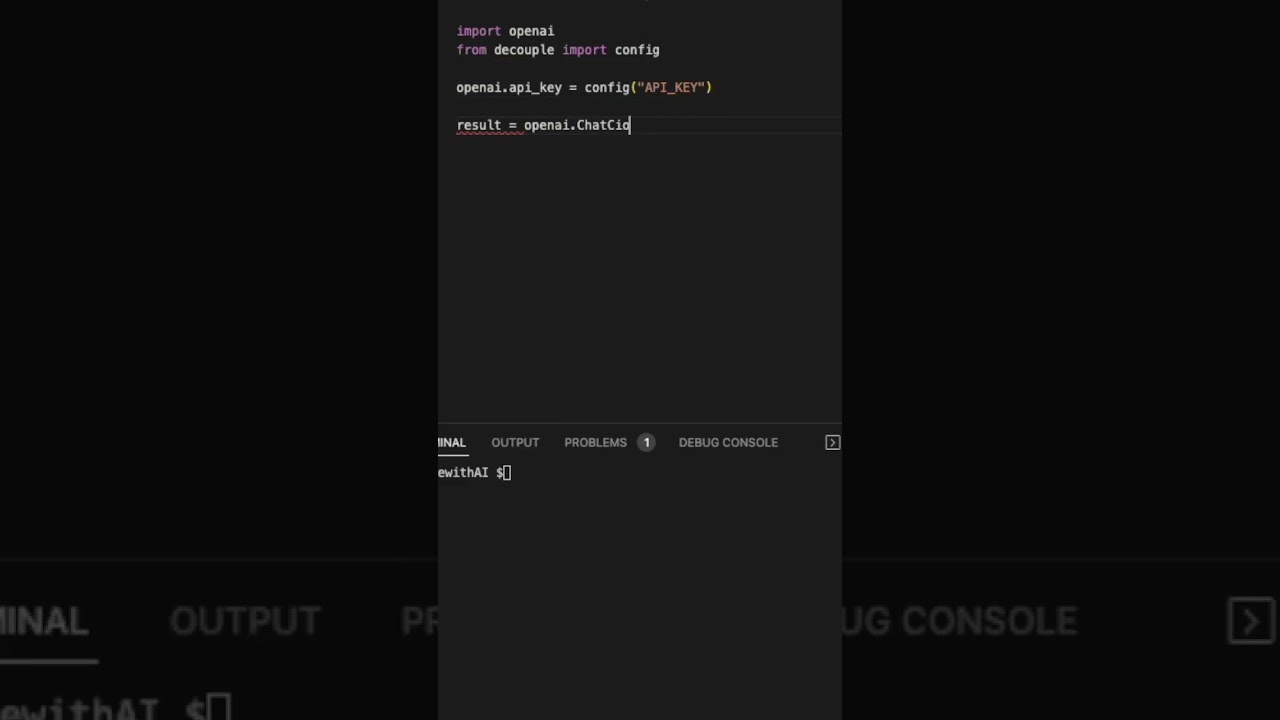 chatGPT in python using openAI API