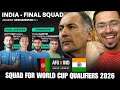 India vs Afghanistan wcq 26 | AIFF & Igor Stimach Announce 25 member Indian football Squad