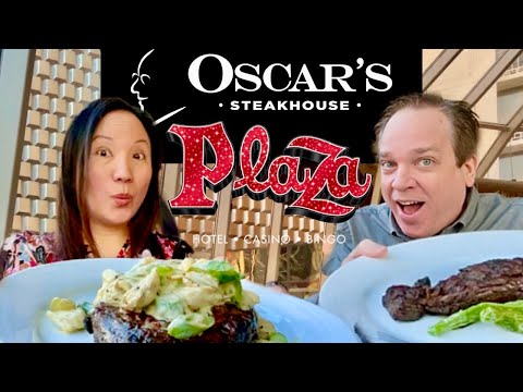 The BEST Steak at The Plaza Hotel OSCAR STYLE! Oscar's Steakhouse Downtown Las Vegas