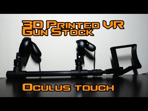 3D Printed PVC Magnetic VR Gun Stock for Oculus Touch