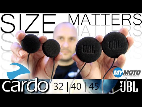 Cardo Speakers Audio Test and Comparison - 45mm JBL vs 40mm JBL vs 32mm Cardo - Size Matters