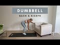 20 Minute Dumbbell Back and Biceps Workout at Home