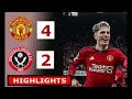 Manchester United   vs Sheffield United (4-2) HIGHLIGHTS: Bruno, Højlund & Maguire GOALS!