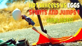 Hot Wheels Stunts and Jumps 1 Highlights - Hot Wheels vs Eggs!