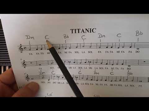 Aula de Teclado. (05) Iniciantes. TITANIC Partitura