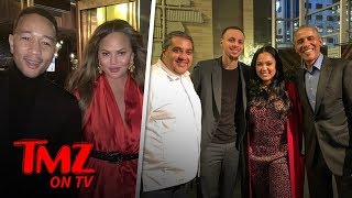 Barack Obama Eats at Ayesha Curry&#39;s Restaurant with Steph, Chrissy &amp; John Legend | TMZ TV