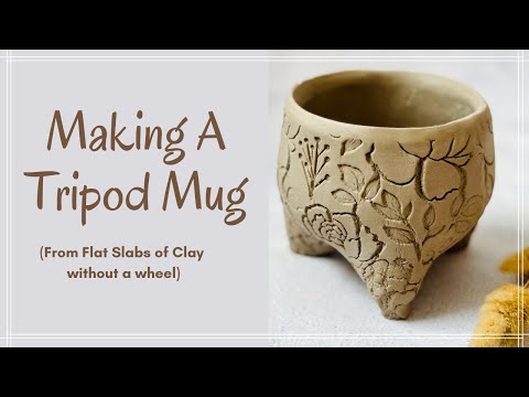 Handmade Tripod Mug: Easy Slab-Building Pottery Tutorial (No Wheel!)