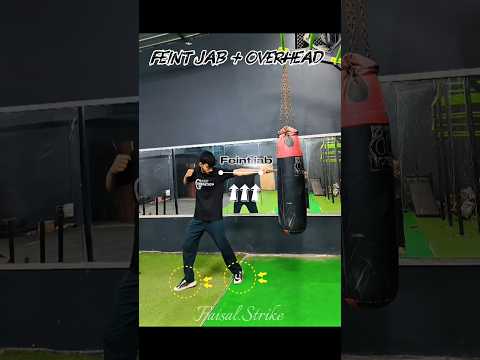 Feint Jab + Overhand 🔥 💥 #tutorial #mma #taekwondo #kick #karate #trick #speed #power #shorts