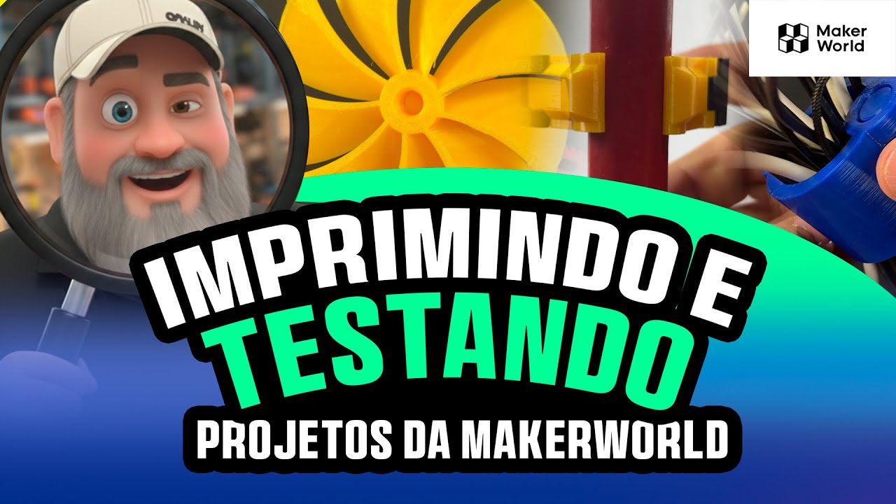 Vídeo do DG3D: imprimi e testei vários projetos do MakerWorld