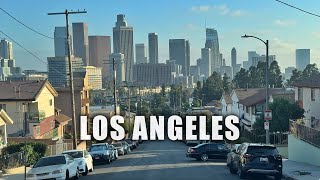 Driving Through Downtown Los Angeles | Clear Blue Sky Saturday 4K HDR City Drive