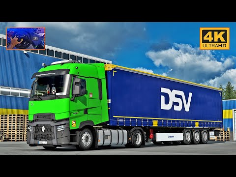 ETS2 Gameplay 4K + wheel cam | Renault T EVO 460 in Promods | Örebro - Wałcz