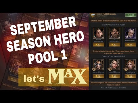 Last Shelter Survival: September Season Hero Pool 1 | Let's Max