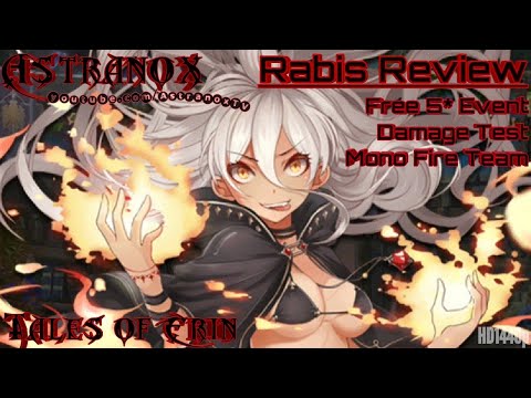TALES OF ERIN Rabis Review - 5* Fire based Magician - Free after 8 days login event - Mono Fire Team