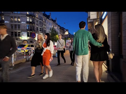 Stockholm, Sweden - Nightlife  | Night Walk - 4K