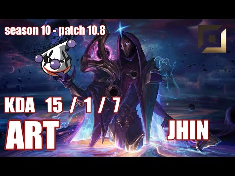 【韓国サーバー/D1】RJ ART ジン(Jhin) VS エズリアル(Ezreal) BOT - Patch10.8 KR Ranked【LoL】