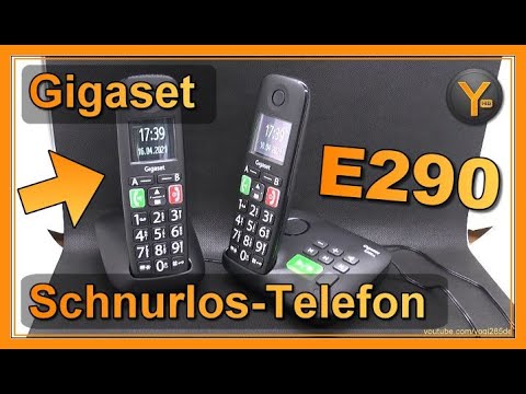 Gigaset E290A didelio mygtuko belaidis telefonas su atsakikliu - juodas video
