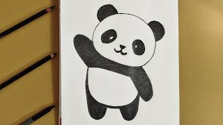 How to draw a cute kawaii panda easy step by step 🐼