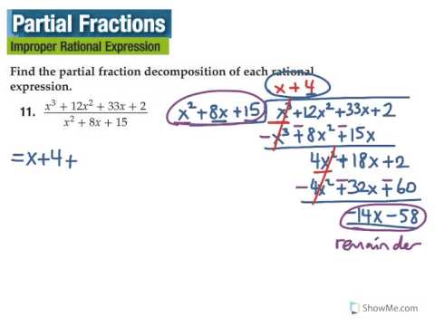 partial fractions   improper rational expression