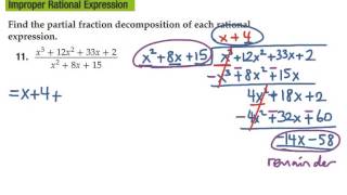 partial fractions   improper rational expression